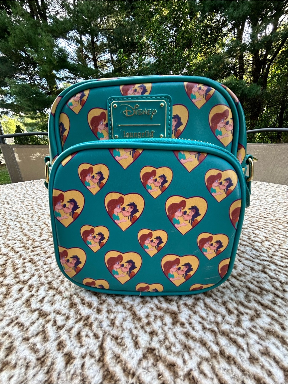 Loungefly Teal Jessie Heart Pattern Crossbody Bag
